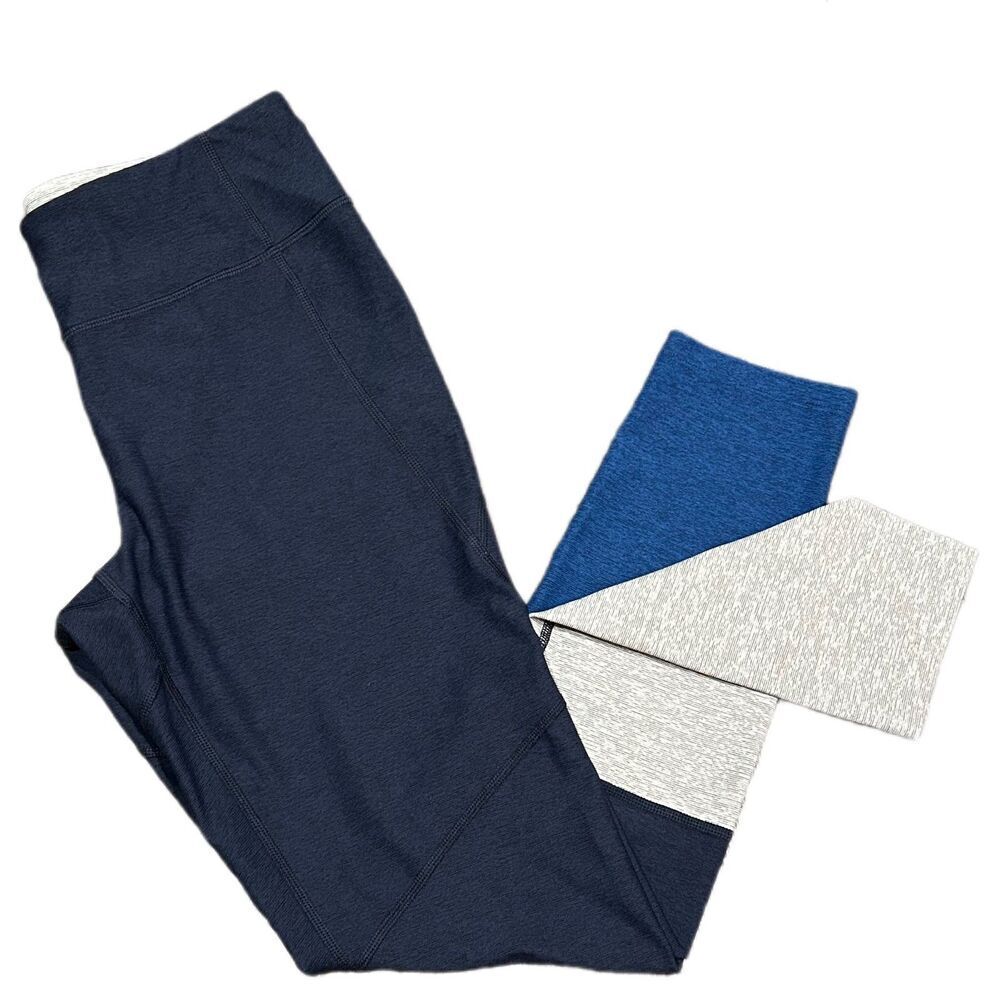 Outdoor Voices 7/8 Dipped Warmup High Waisted Blue Legging Medium - Picture 3 of 6